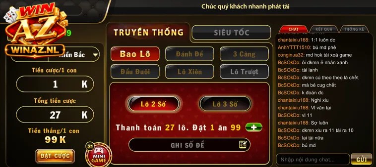 Bảng kết quả được cập nhật siêu tốc, trả thưởng ngay lập tức